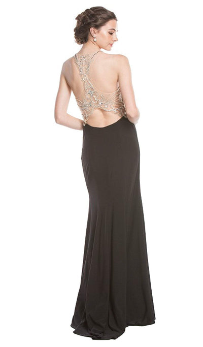 Beaded Sheer Sheath Evening Dress Evening Dresses