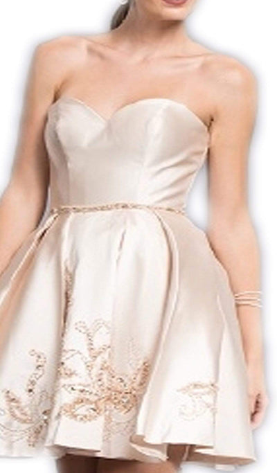 Beaded Strapless A-line Homecoming Dress Homecoming Dresses