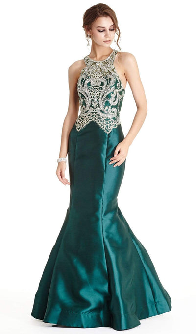 Bedazzled Halter Mermaid Evening Dress Evening Dresses