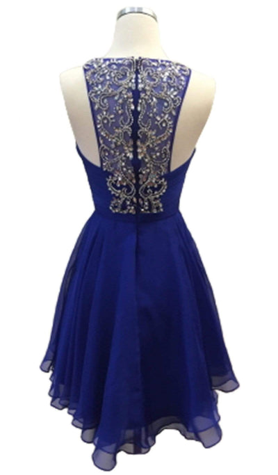 Bedazzled Halter Neck Homecoming A-line Dress Cocktail Dresses