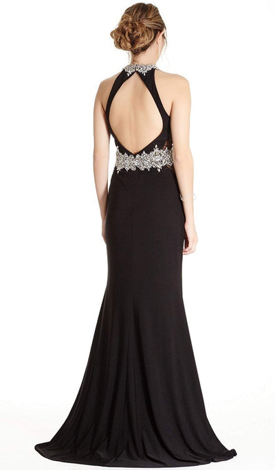 Bedazzled Halter Neck Sheath Prom Dress Dress
