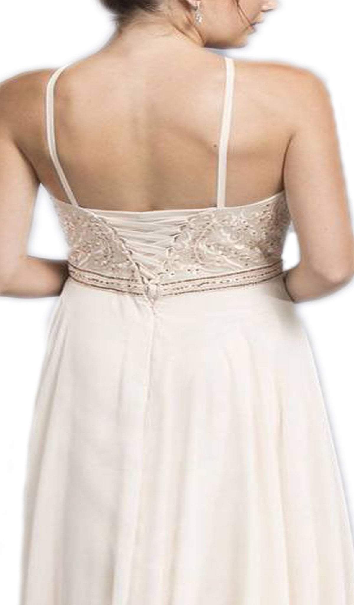 Bedazzled Illusion Halter A-line Evening Dress Evening Dresses