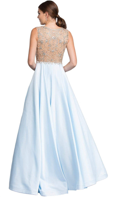 Bedazzled Illusion Jewel A-line Prom Dress Dress