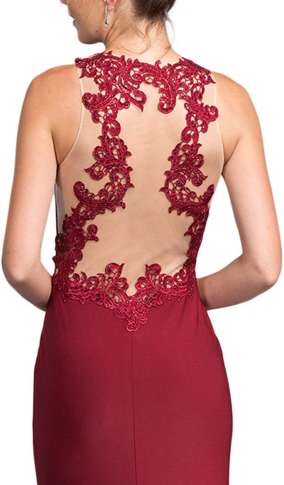 Bedazzled Jewel Neck Sheath Prom Dress Dress
