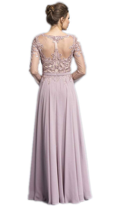 Bedazzled Scalloped Bateau A-line Evening Dress Dress