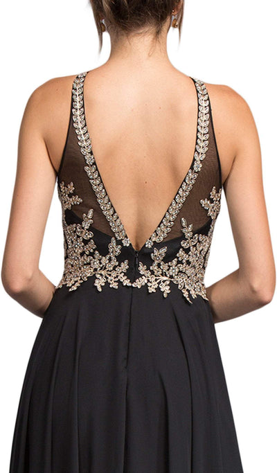 Bejeweled Halter Neck Prom A-line Dress Dress