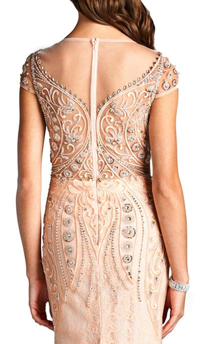 Bejeweled Lace Sheath Evening Dress Evening Dresses