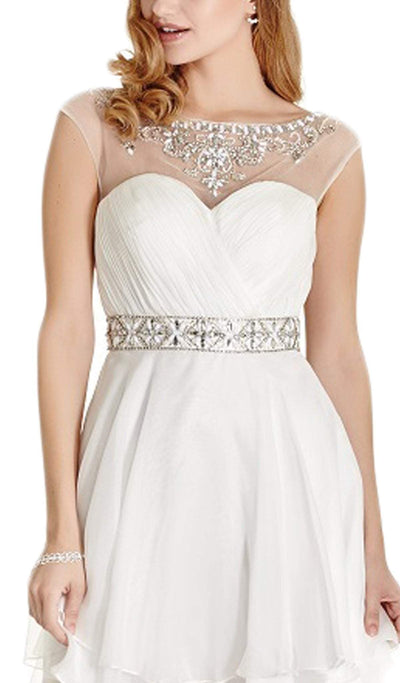 Bejeweled Ruched A-line Homecoming Dress Dress