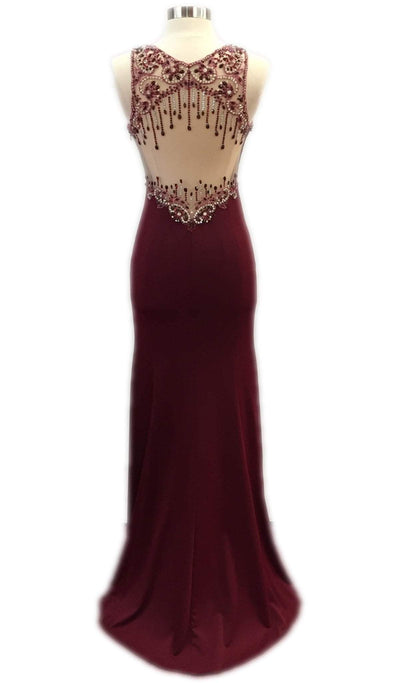 Bejeweled Sheath Prom Dress With Train Dress