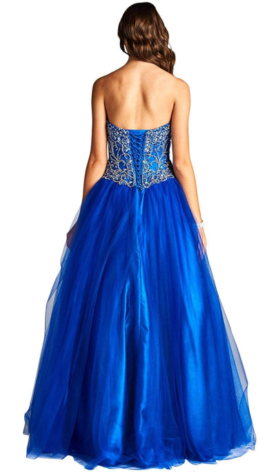 Bejeweled Strapless Sweetheart Evening Ballgown Dress