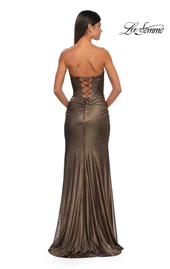 La Femme 32946 - Metallic Net Jersey Prom Gown