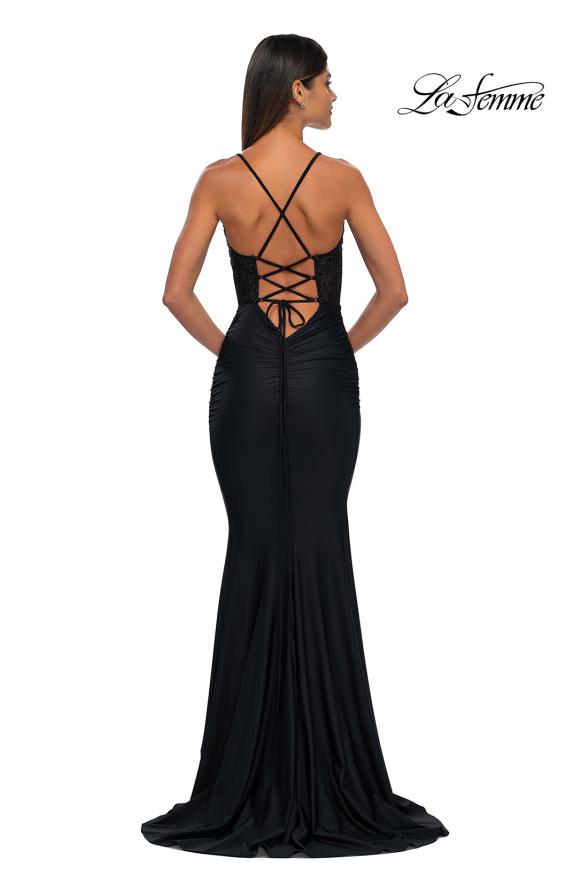 La Femme 32217 - Sleeveless Lace Bodice Prom Gown