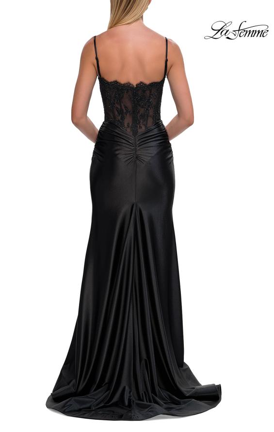 La Femme 33325 - V-Neck Embellished Lace Prom Dress