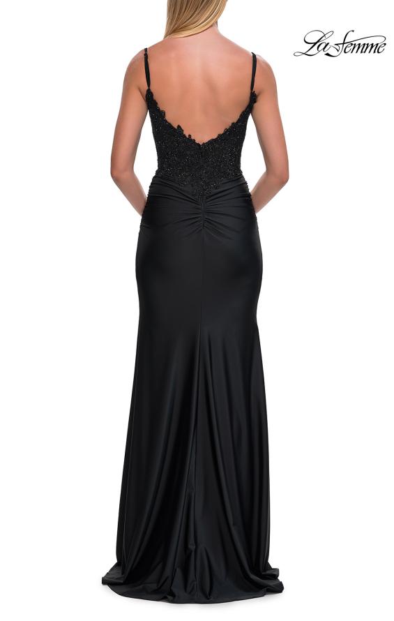 La Femme 33439 - Spaghetti Strap V-Back Embellished Dress