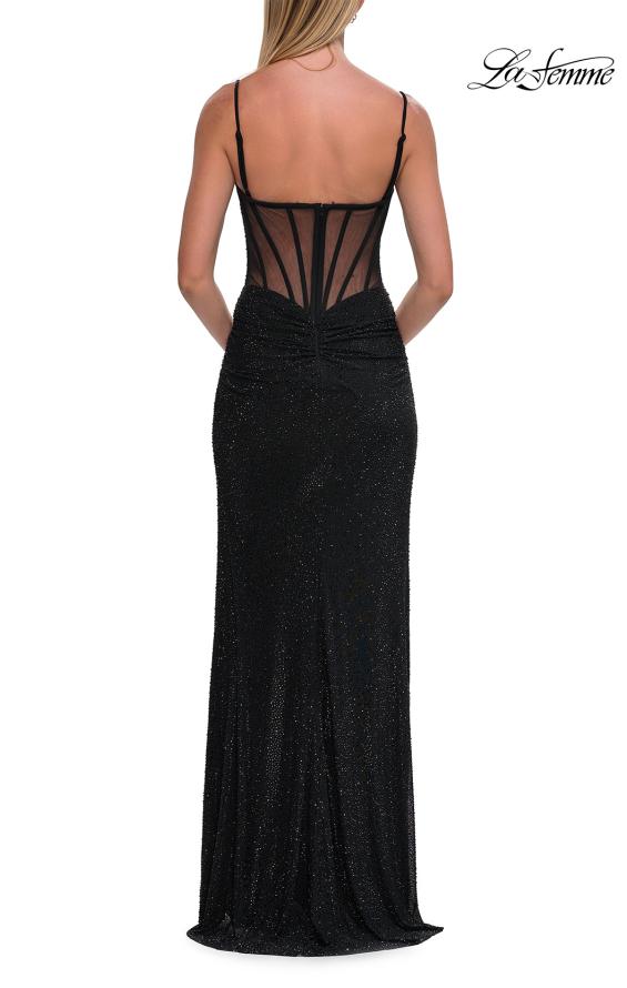 La Femme 33343 - Rhinestone Detail Spaghetti Strap Long Gown
