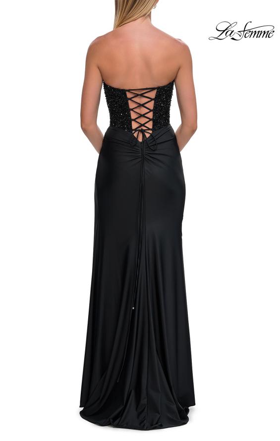 La Femme 33355 - Embellished Ruched Sheath Gown