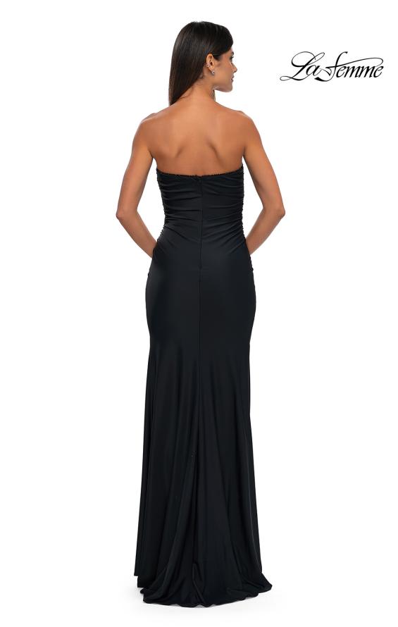 La Femme 32360 - Straight Neck High Slit Prom Gown