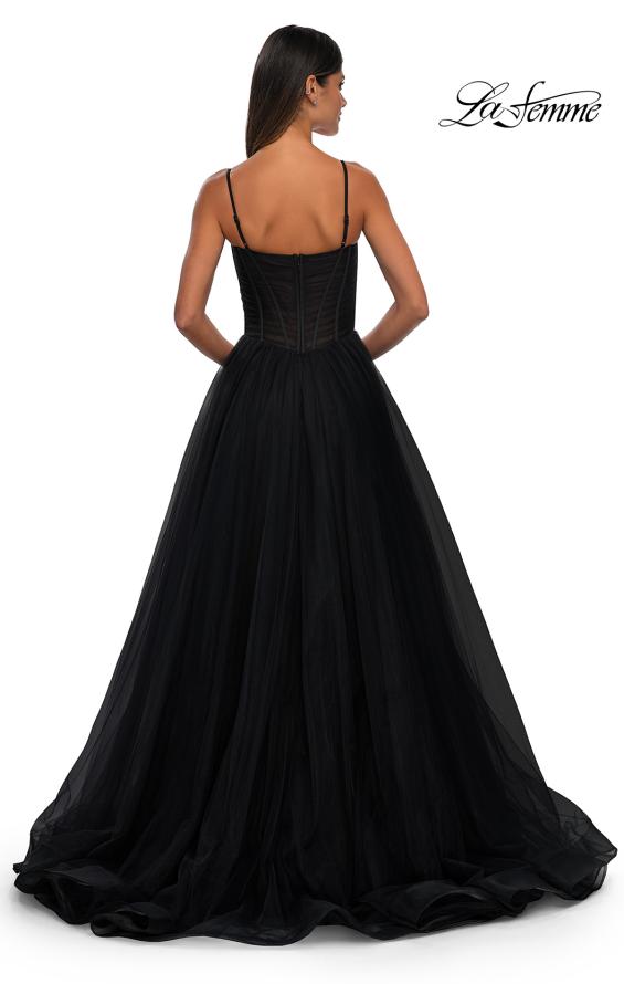 La Femme 32700 - Plunging Neckline Tulle Prom Gown