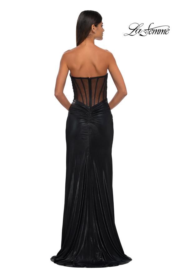 La Femme 32375 - Strapless Metallic Jersey Prom Gown