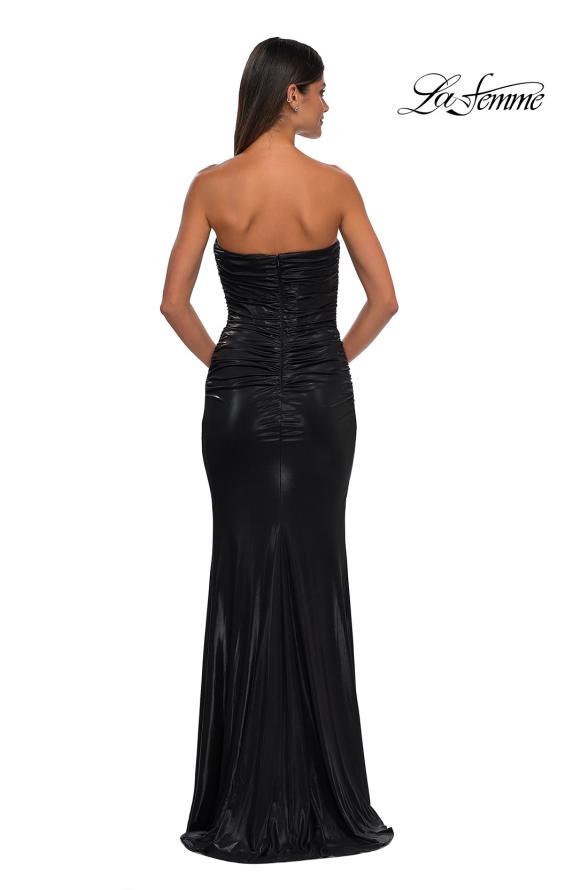 La Femme 32518 - Fitted Metallic Jersey Prom Gown