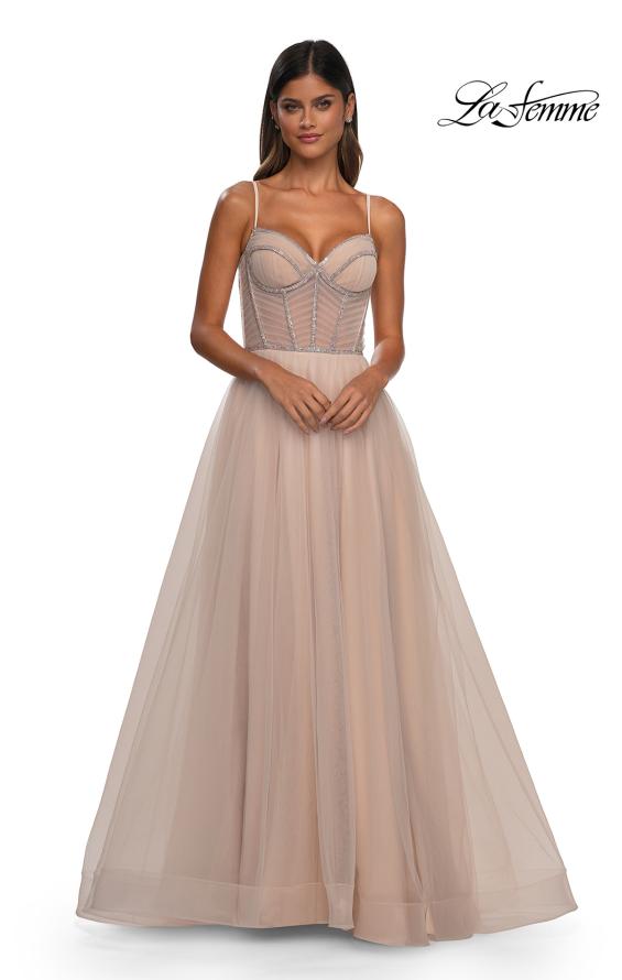 La Femme 32675 - Rhinestone Sleeveless Prom Gown