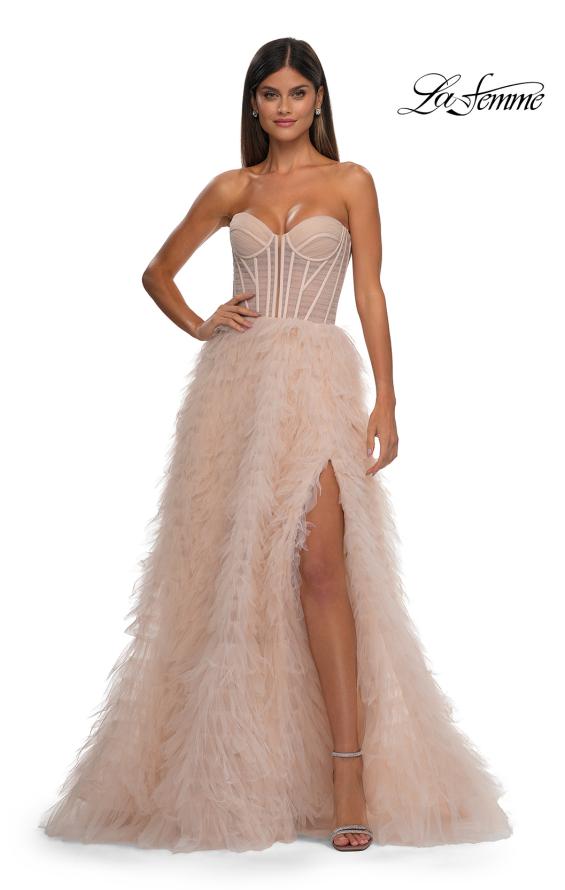La Femme 32528 - Strapless Ruffled Ballgown