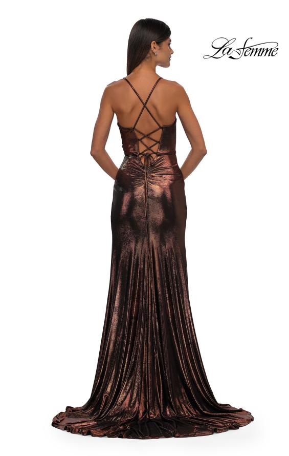 La Femme 32884 - Jersey  Faux Wrap Prom Gown
