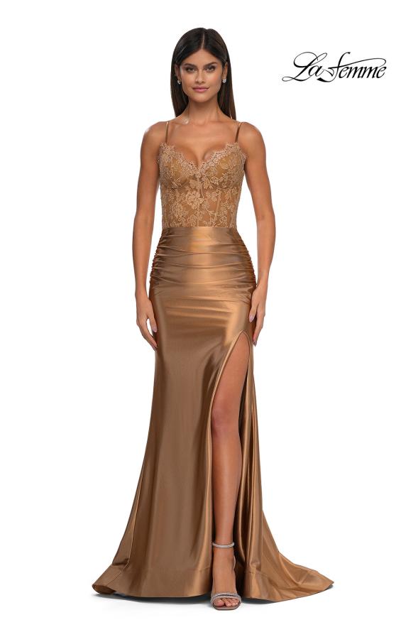 La Femme 32689 - Illusion Lace Prom Gown
