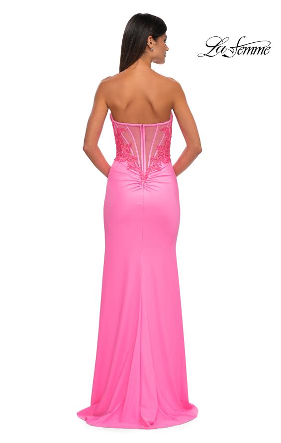 La Femme 32981 - Sweetheart Applique Embellished Prom Gown