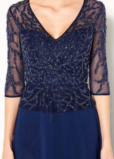 Cameron Blake - 219688W Beaded V-Neck A-Line Evening Dress Special Occasion Dress