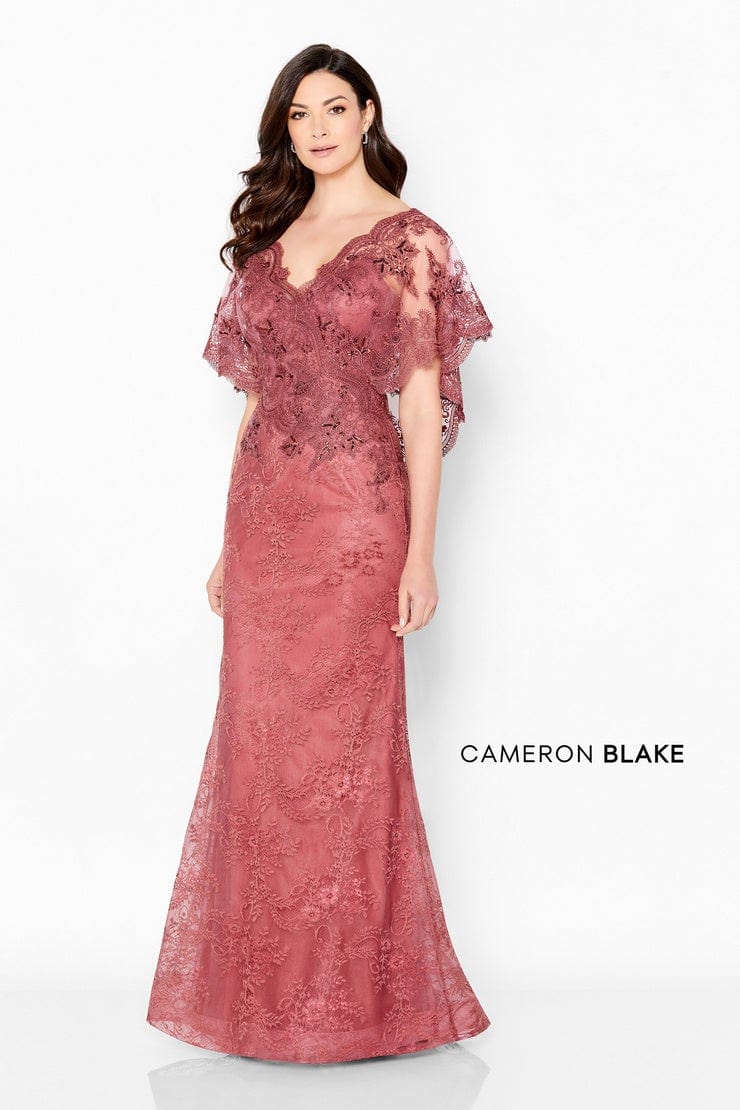 Cameron Blake - 221687 V-Neck Sheath Evening Dress Mother of the Bride Dresses 4 / Rouge