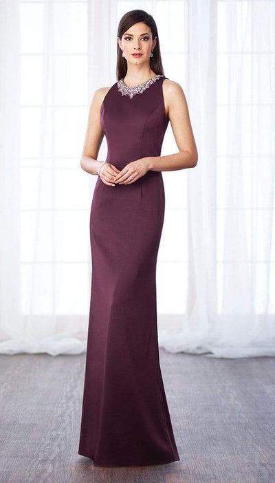 Cameron Blake by Mon Cheri - 116659 Long Evening Gown with Beaded Neckline Mother of the Bride Dresses 4 / Eggplant