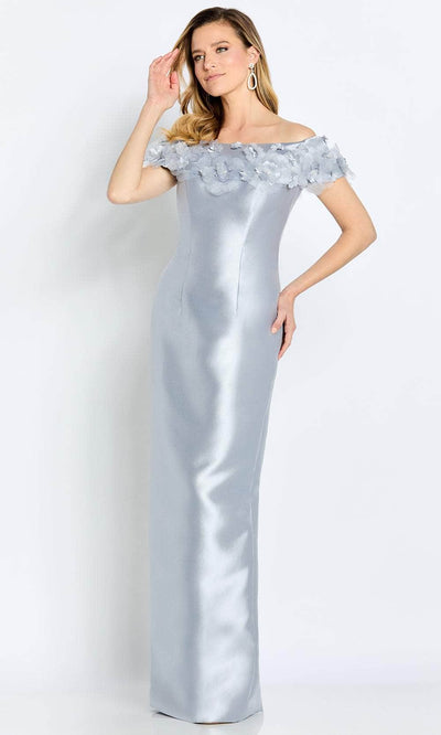 Cameron Blake CB101 - Off Shoulder Mikado Formal Gown In Gray