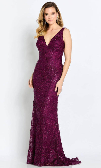 Cameron Blake CB113 - Deep V-Neck Lace Formal Gown Special Occasion Dress