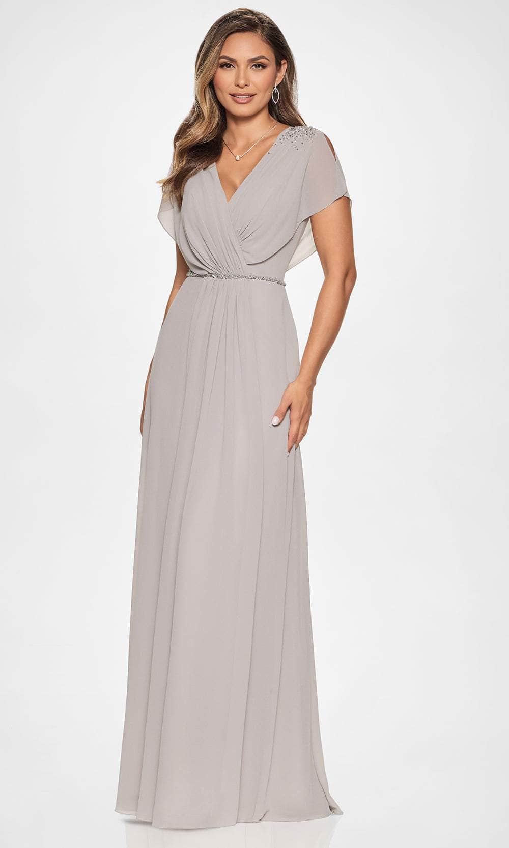 Cameron Blake CB203 - Surplice V-Neck Chiffon A-Line Gown Special Occasion Dress