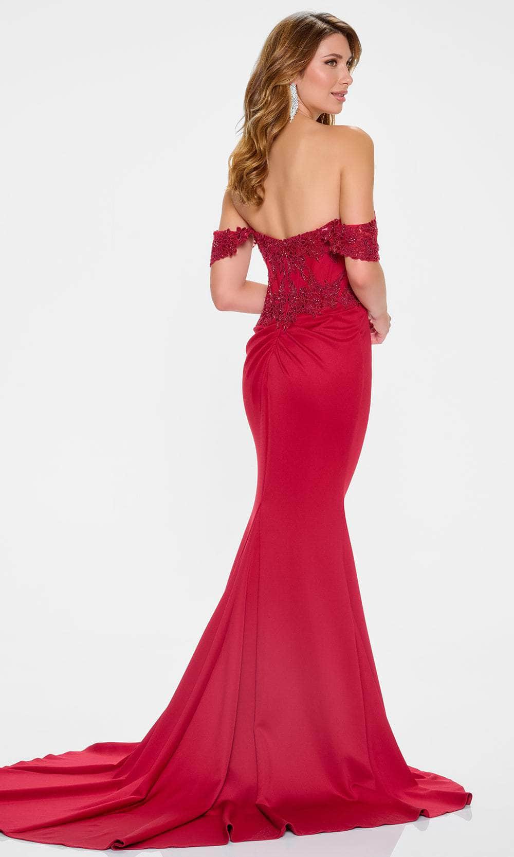Cameron Blake CB208 - Plunging Sweetheart Appliqued Evening Gown Evening Dresses