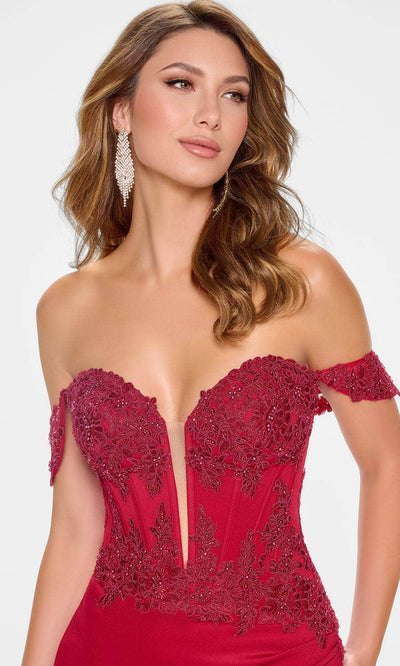 Cameron Blake CB208 - Plunging Sweetheart Appliqued Evening Gown Evening Dresses