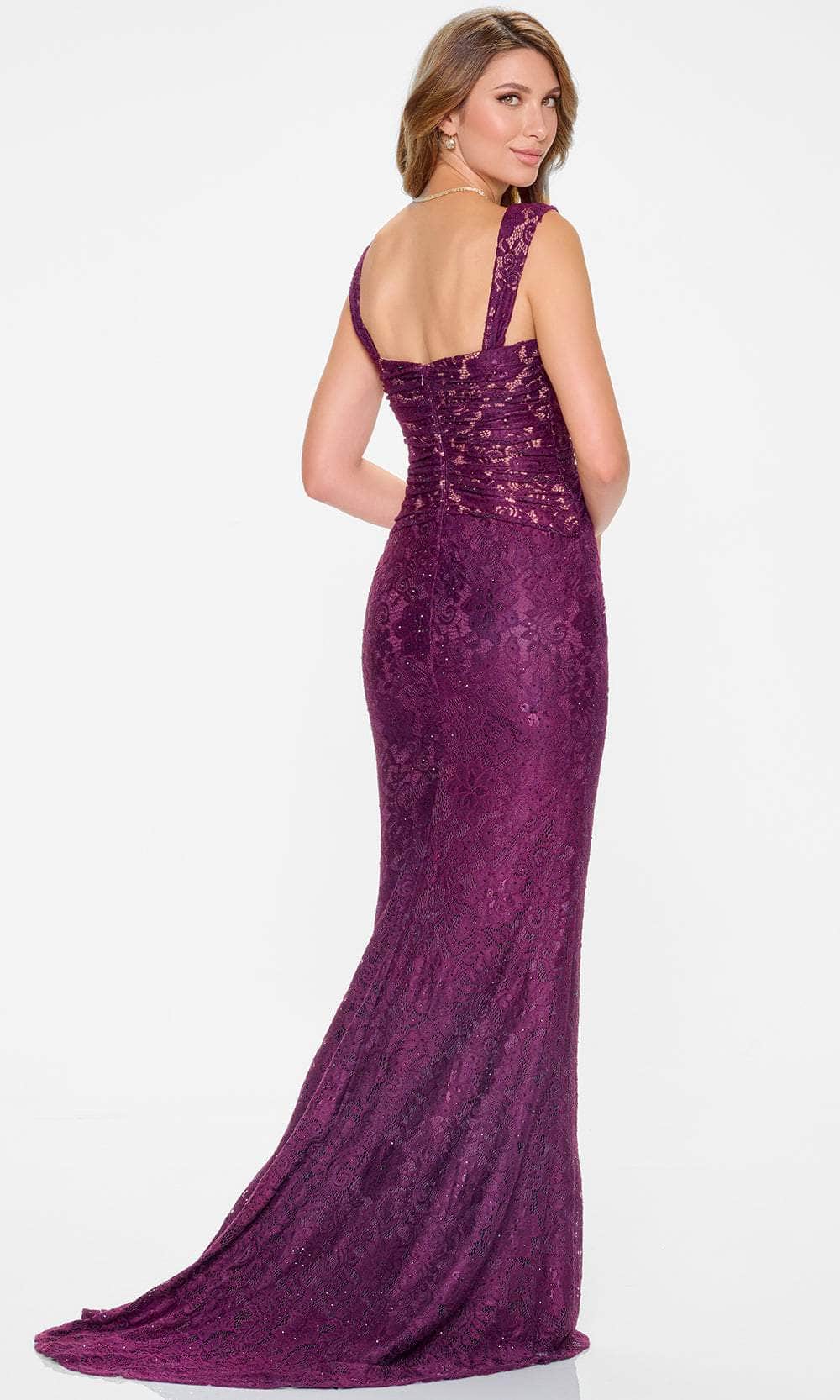 Cameron Blake CB210 - Pleated Bodice Sweetheart Lace Evening Gown Mother of the Bride Dresses