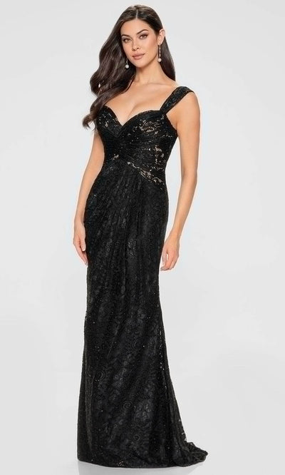 Cameron Blake CB210 - Pleated Bodice Sweetheart Lace Evening Gown Mother of the Bride Dresses
