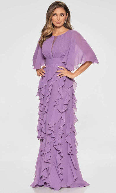 Cameron Blake CB213 - Jewel Neckline Ruffle Formal Gown Mother of the Bride Dresses