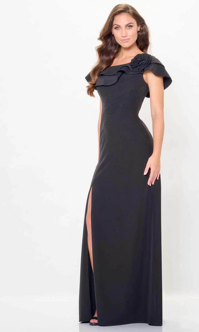 Cameron Blake CB3231 - Rosette Off Shoulder Evening Dress Special Occasion Dresses 4 / Black