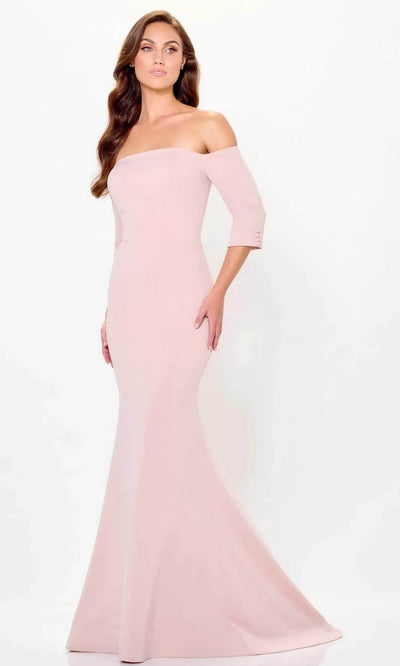 Cameron Blake CB3233 - Quarter Sleeve Evening Gown Special Occasion Dresses 4 / Blush