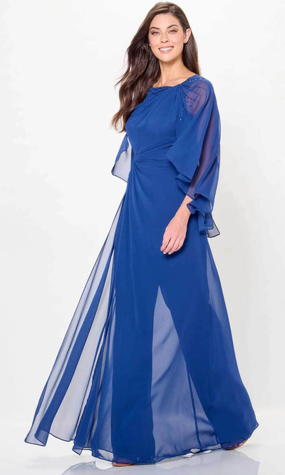 Cameron Blake CB3242 - Flutter Sleeve Jumpsuit Special Occasion Dresses 4 / Blue Willow