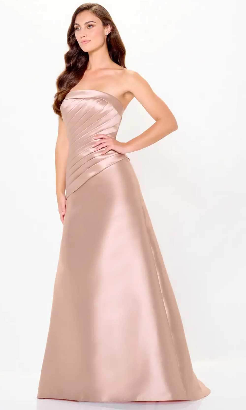 Cameron Blake CB3248 - Strapless A-Line Long Gown Special Occasion Dresses 4 / Blush