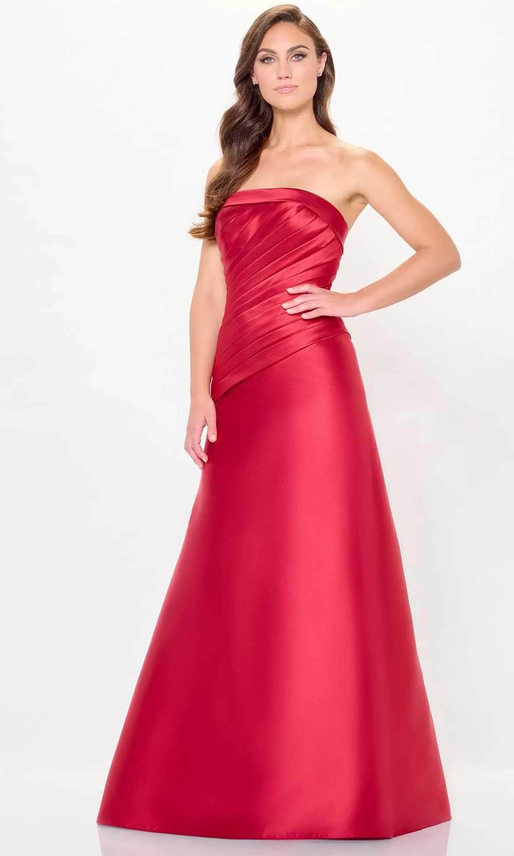 Cameron Blake CB3248 - Strapless A-Line Long Gown Special Occasion Dresses 4 / Garnet