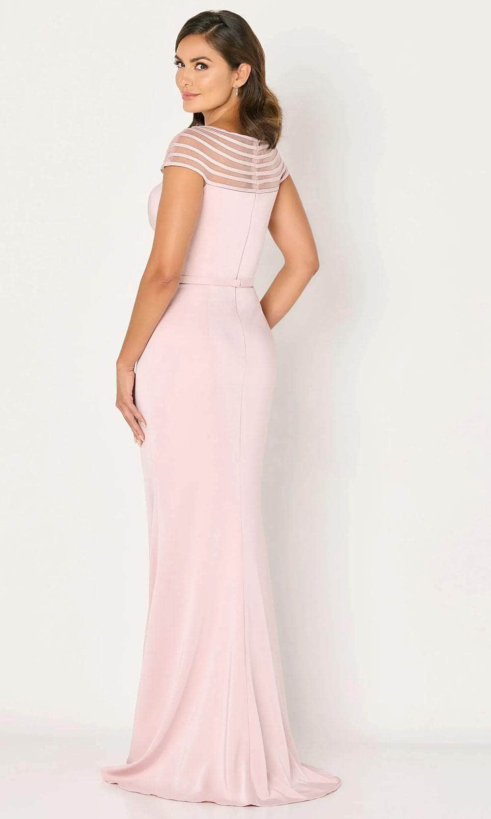 Cameron Blake CB786 - Stripe Cap Sleeve Evening Dress Evening Dresses