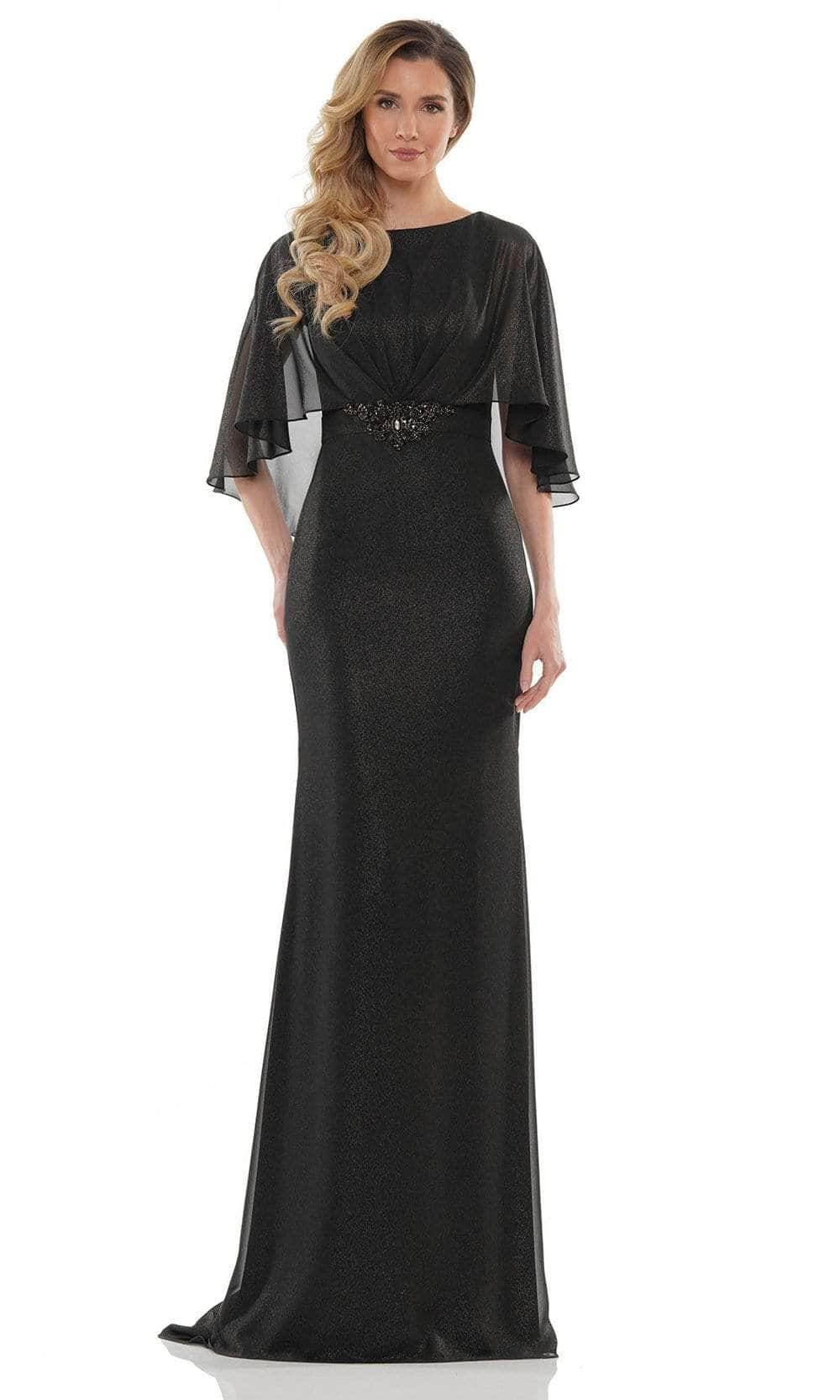 Cape Style Sheath Evening Gown MV1130 Mother of the Bride Dresses 4 / Black