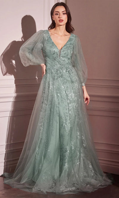 Ladivine CD0102 - Applique A-Line Tulle Gown