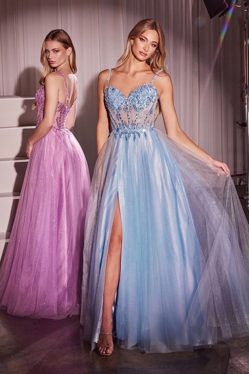 Ladivine CD0234 - Glitter A-Line Prom Gown