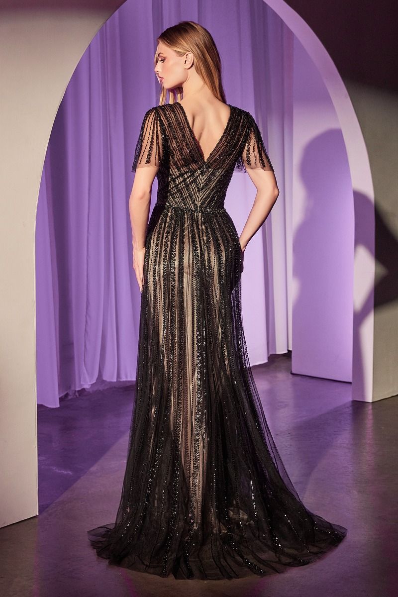 Ladivine CD0241 - Beaded A-Line Evening Gown